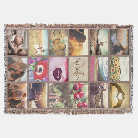 Persoonlijke monogramme foto deken (Voorkant)