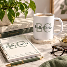 Persoonlijke Monogramnaam Elegante Koffie