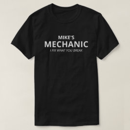 Persoonlijke monteur voor mannen op maat cadeau t-shirt