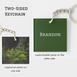 Persoonlijke Moody Woodlands Minimalistische Heren Sleutelhanger