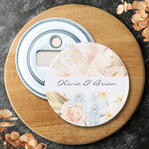 Persoonlijke Mooie Tropische Bloemen Boeket Bloemi Button Flesopener