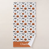 Persoonlijke Mop Halloween Badhanddoek (Badhanddoek)