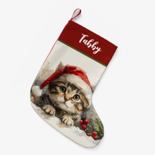 Persoonlijke Mopige Kitten Kat Kleine Kerstsok