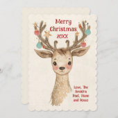 Persoonlijke Mopshertengewei Kerstkaart (Voorkant / Achterkant)