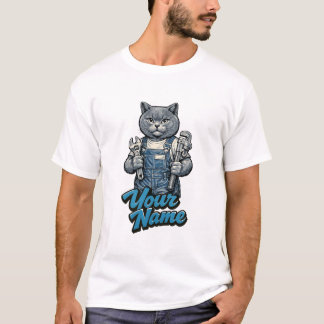 Persoonlijke Mopshond Schotse Fold Kat Loodgieter T-shirt