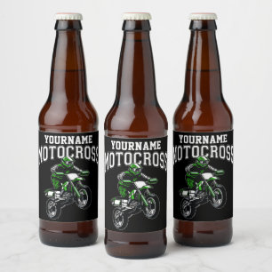 Persoonlijke Motocross Dirt Bike Rider Racing Bier Etiket