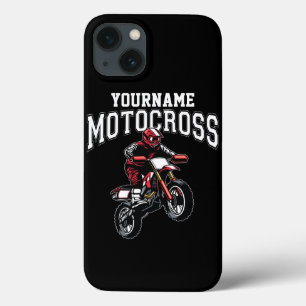 Persoonlijke Motocross Dirt Bike Rider Racing iPhone 13 Hoesje