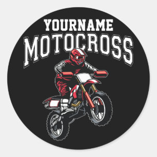 Persoonlijke Motocross Dirt Bike Rider Racing Ronde Sticker