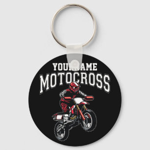 Persoonlijke Motocross Dirt Bike Rider Racing Sleutelhanger