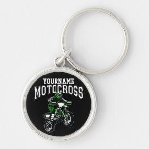 Persoonlijke Motocross Dirt Bike Rider Racing Sleutelhanger
