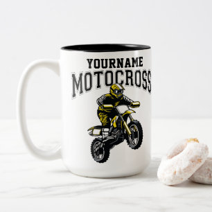 Persoonlijke Motocross Dirt Bike Rider Racing Tweekleurige Koffiemok