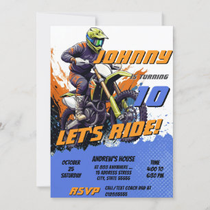 Persoonlijke Motocross Jongen Motorfiets Verjaarda Kaart