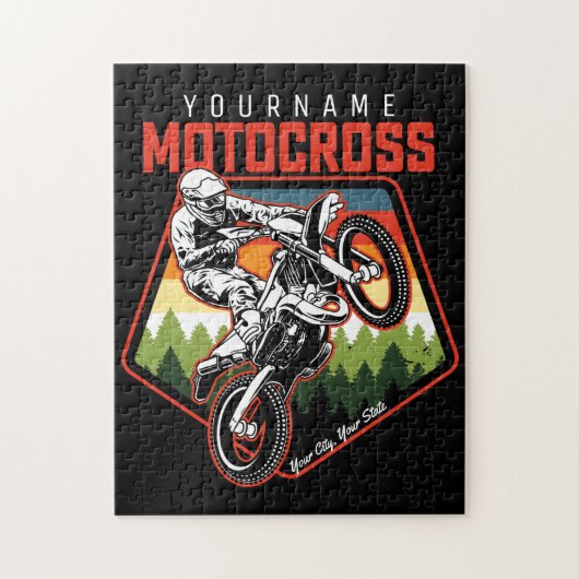 Persoonlijke Motocross Racing Dirt Bike Trailrit Legpuzzel (Verticaal)