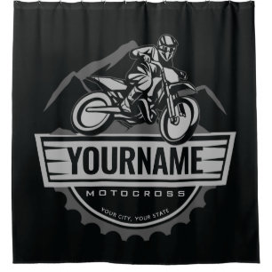 Persoonlijke Motocross Rider Dirt Bike Hill Racing Douchegordijn