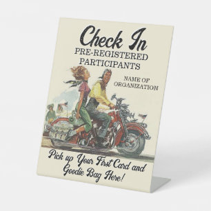 Persoonlijke Motorfiets Poker Run Evenement Inchec Reclamebord Met Voetstuk