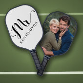 Persoonlijke Mr Newlywed Typografie Foto Pickleball Paddle
