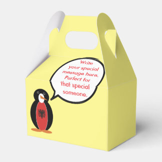 Persoonlijke Ms. Penguin Albanië Gable Bedankdoosjes