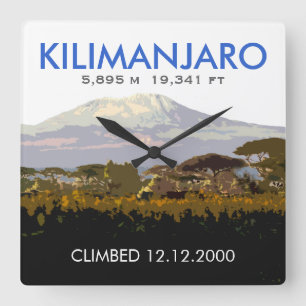 Persoonlijke Mt Kilimanjaro Climemorative Vierkante Klok