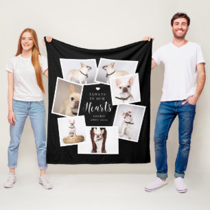 Persoonlijke multi-fotocollage voor huisdierherden fleece deken