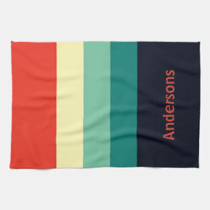 Persoonlijke Multikleur Blauw Aqua Groen Geel Rood Theedoek
