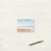 Persoonlijke multikleur strandtafereel post-it® notes (Op bureau)