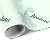 Persoonlijke Munt Giraffe Cadeaupapier (Rol Hoek)