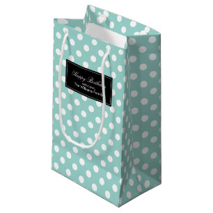 Persoonlijke munt polka stippen klein cadeauzakje