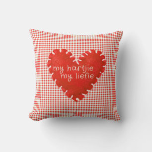 Persoonlijke My Hartjie My Liefie Appliqué Hart Kussen