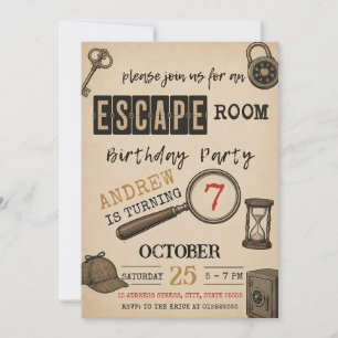 Persoonlijke Mystery Escape Room-verjaardag Kaart