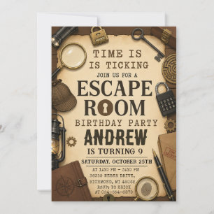 Persoonlijke Mystery Escape Room Verjaardagsfeestj Kaart