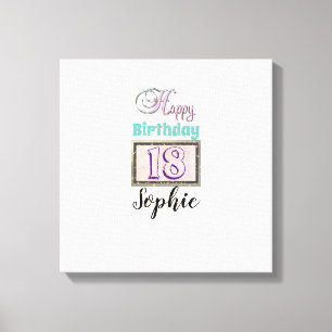 Persoonlijke naam 18th Birthday Canvas Afdruk