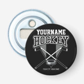 Persoonlijke NAAM Aangepaste PC-ploeg voor Hockey  Button Flesopener (Voorkant)