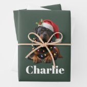 Persoonlijke naam aangepaste Rottweiler hond Kerst Inpakpapier Vel (In situ)