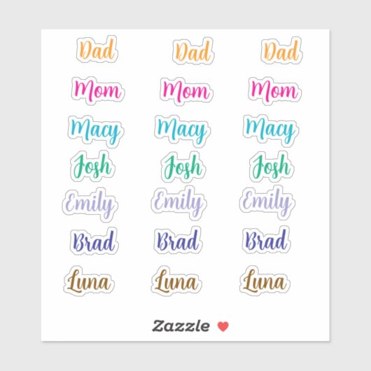 Persoonlijke naam Aangepaste Stickers (Vel)