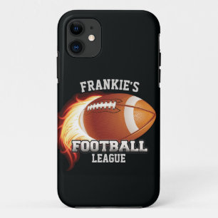 Persoonlijke NAAM American Football Flames Sports iPhone 11 Hoesje