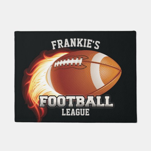 Persoonlijke NAAM American Football Flames Sports Deurmat (Voorkant)
