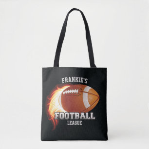 Persoonlijke NAAM American Football Flames Sports Draagtas
