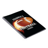 Persoonlijke NAAM American Football Flames Sports Notitieboek (Rechterzijde)