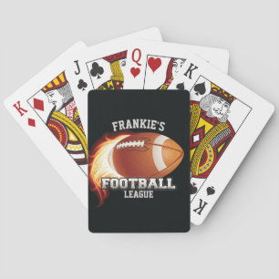 Persoonlijke NAAM American Football Flames Sports Pokerkaarten