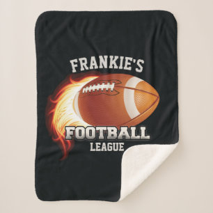 Persoonlijke NAAM American Football Flames Sports Sherpa Deken