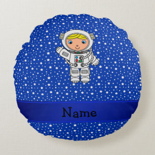 Persoonlijke naam astronaut blauwe sterren rond kussen