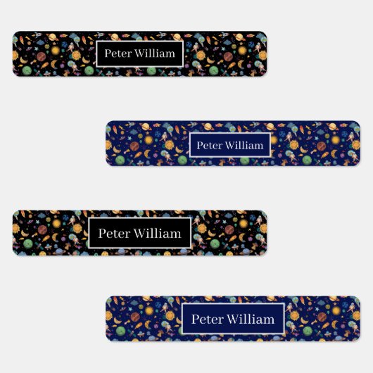 Persoonlijke naam Astronauts Planets Space Back Sc Labels (Groep)