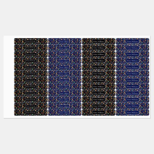Persoonlijke naam Astronauts Planets Space Back Sc Labels (Vel)