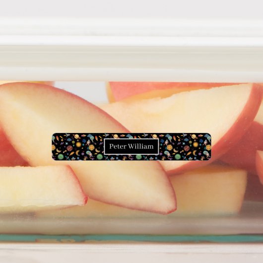 Persoonlijke naam Astronauts Planets Space Back Sc Labels (Aangebracht)