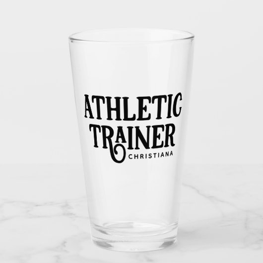 Persoonlijke naam Athletic Trainer Glas (Voorkant)