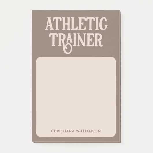 Persoonlijke naam Athletic Trainer Post-it® Notes (Voorkant)