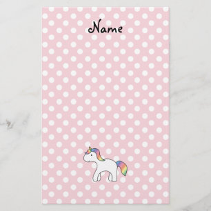 Persoonlijke naam baby eenhoorn roze pols briefpapier