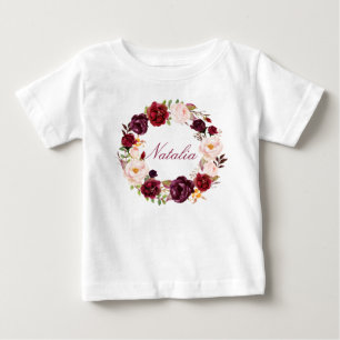 Persoonlijke naam Baby Girl Waterverf Floral-11