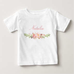 Persoonlijke naam Baby Girl Waterverf Floral-12
