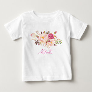 Persoonlijke naam Baby Girl Waterverf Floral-6